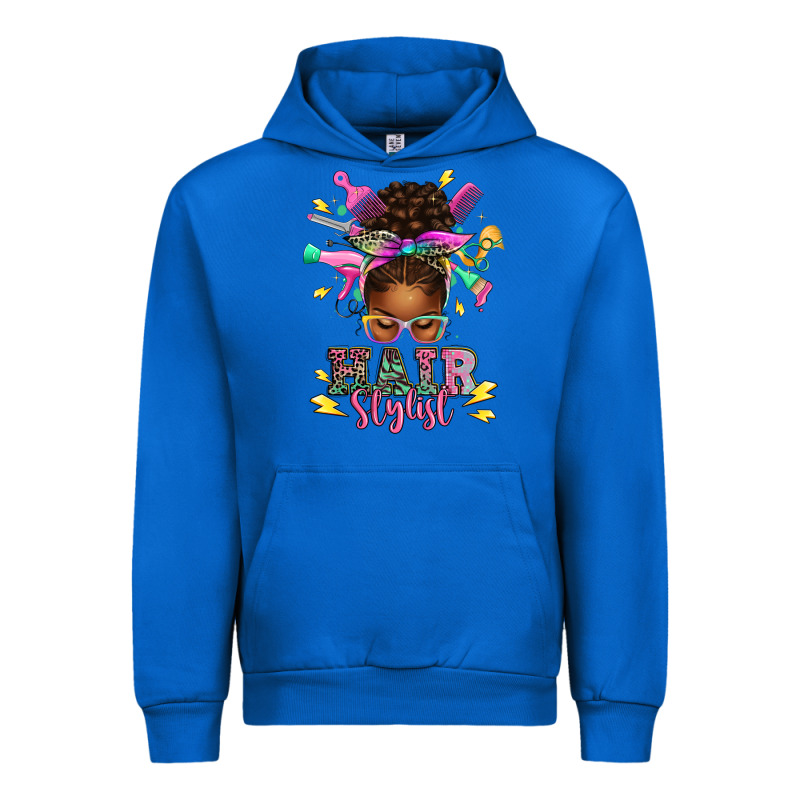 Hair Stylist Afro Messy Bun Urban Hoodie by texasbilliewilder | Teevron