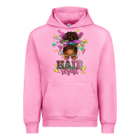 Fuchsia Pink hair stylist afro messy bun Urban Hoodie - texasbilliewilder