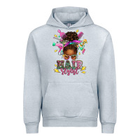 Heather Grey hair stylist afro messy bun Urban Hoodie - texasbilliewilder