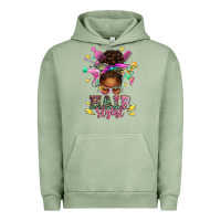 Pigment Oil Green hair stylist afro messy bun Urban Hoodie - texasbilliewilder