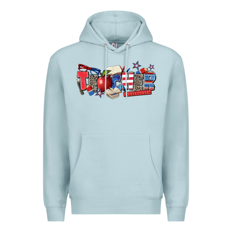 American Teacher Premium Hoodie by Zillion Design Studio | Teevron