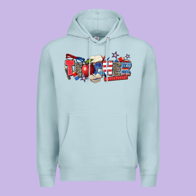American Teacher Premium Hoodie Designed By Zillion Design Studio