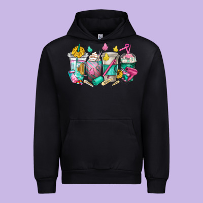 Urban Hoodie hairstylist coffee cups