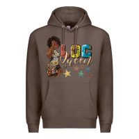 Coffee afro woman loc queen Premium Hoodie - texasbilliewilder
