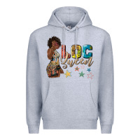 Heather Grey afro woman loc queen Premium Hoodie - texasbilliewilder