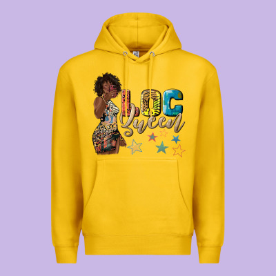 Afro Woman Loc Queen Premium Hoodie Designed By Texasbilliewilder