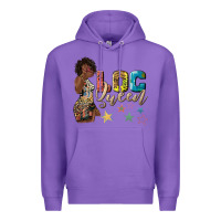 Purple afro woman loc queen Premium Hoodie - texasbilliewilder
