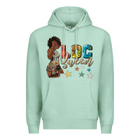 Seafoam afro woman loc queen Premium Hoodie - texasbilliewilder