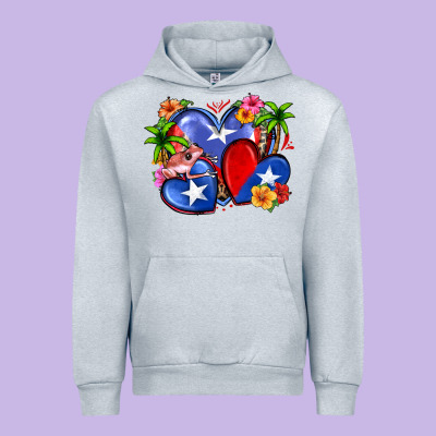 Puerto Rico Hearts Urban Hoodie Designed By Zillion Design Studio