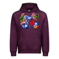 Mauve Wine puerto rico hearts Urban Hoodie - Zillion Design Studio
