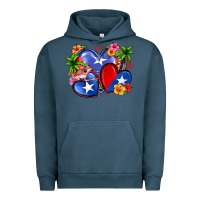 Pigment Midnight Navy puerto rico hearts Urban Hoodie - Zillion Design Studio