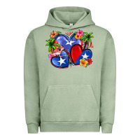 Pigment Oil Green puerto rico hearts Urban Hoodie - Zillion Design Studio