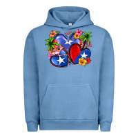 Pigment Pebble Blue puerto rico hearts Urban Hoodie - Zillion Design Studio