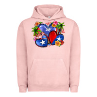 Pigment Salmon puerto rico hearts Urban Hoodie - Zillion Design Studio