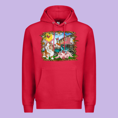Easter Farm Bunny And Pig Premium Hoodie Designed By Ranaportraitstore