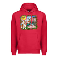Cardinal Easter Farm Bunny And Pig Premium Hoodie - RanaPortraitStore