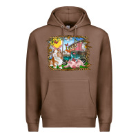 Chestnut Easter Farm Bunny And Pig Premium Hoodie - RanaPortraitStore