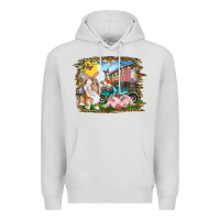 Dove Grey Easter Farm Bunny And Pig Premium Hoodie - RanaPortraitStore
