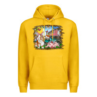 Lemon Easter Farm Bunny And Pig Premium Hoodie - RanaPortraitStore