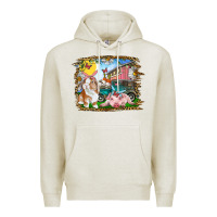 Oatmeal Heather Easter Farm Bunny And Pig Premium Hoodie - RanaPortraitStore