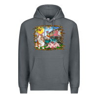 Rock Easter Farm Bunny And Pig Premium Hoodie - RanaPortraitStore