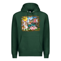 Sports Green Easter Farm Bunny And Pig Premium Hoodie - RanaPortraitStore
