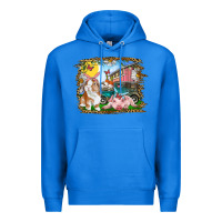True Royal Easter Farm Bunny And Pig Premium Hoodie - RanaPortraitStore