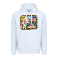 White Easter Farm Bunny And Pig Premium Hoodie - RanaPortraitStore