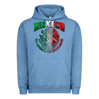 Pigment Pebble Blue mexico coat of arms Urban Hoodie - Zillion Design Studio
