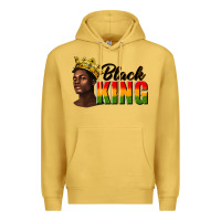 Antique Gold afro man black king Premium Hoodie - texasbilliewilder