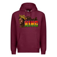 Burgundy afro man black king Premium Hoodie - texasbilliewilder