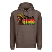Coffee afro man black king Premium Hoodie - texasbilliewilder