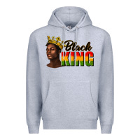 Heather Grey afro man black king Premium Hoodie - texasbilliewilder