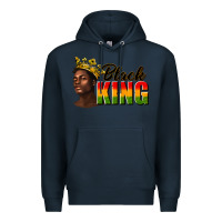 Navy afro man black king Premium Hoodie - texasbilliewilder