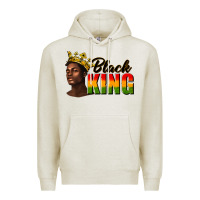 Oatmeal Heather afro man black king Premium Hoodie - texasbilliewilder
