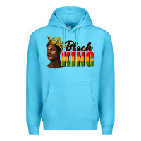 Ocean Blue afro man black king Premium Hoodie - texasbilliewilder