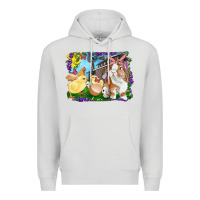 Dove Grey Easter Farm Chicks And Bunny Premium Hoodie - RanaPortraitStore
