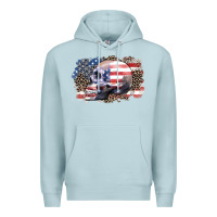 Blue Mist american skull Premium Hoodie - Zillion Design Studio