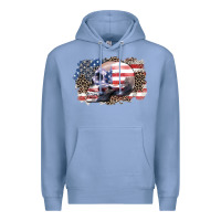Colony Blue american skull Premium Hoodie - Zillion Design Studio