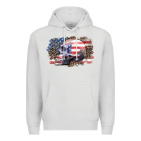 Dove Grey american skull Premium Hoodie - Zillion Design Studio