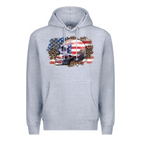 Heather Grey american skull Premium Hoodie - Zillion Design Studio