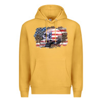 Mustard american skull Premium Hoodie - Zillion Design Studio