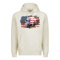 Oatmeal Heather american skull Premium Hoodie - Zillion Design Studio