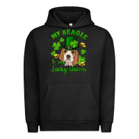 Pigment Black st.patrick's day my beagle is my lucky charm Urban Hoodie - RanaPortraitStore