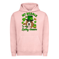 Pigment Salmon st.patrick's day my beagle is my lucky charm Urban Hoodie - RanaPortraitStore