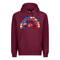Burgundy American rainbow Premium Hoodie - Zillion Design Studio