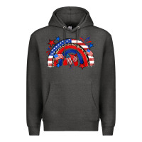Charcoal Heather American rainbow Premium Hoodie - Zillion Design Studio