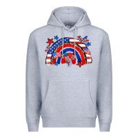 Heather Grey American rainbow Premium Hoodie - Zillion Design Studio