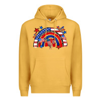 Mustard American rainbow Premium Hoodie - Zillion Design Studio