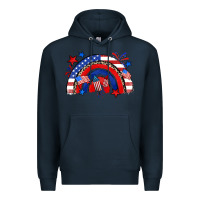 Navy American rainbow Premium Hoodie - Zillion Design Studio